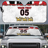 Custom England Football Auto Sun Shade Gold Lions And Minimalist Floral
