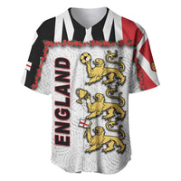 Custom England Football Baseball Jersey Gold Lions And Minimalist Floral