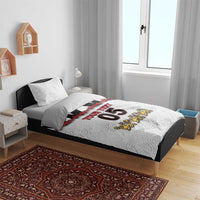 Custom England Football Bedding Set Gold Lions And Minimalist Floral