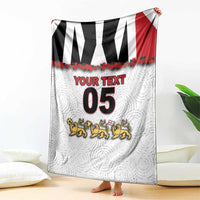 Custom England Football Blanket Gold Lions And Minimalist Floral