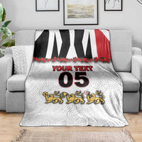 Custom England Football Blanket Gold Lions And Minimalist Floral