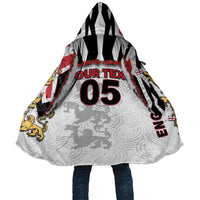 Custom England Football Cloak Gold Lions And Minimalist Floral