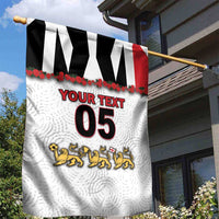 Custom England Football Garden Flag Gold Lions And Minimalist Floral