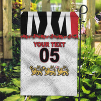 Custom England Football Garden Flag Gold Lions And Minimalist Floral