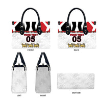 Custom England Football Leather Bag Gold Lions And Minimalist Floral