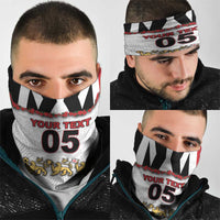 Custom England Football Neck Gaiter Gold Lions And Minimalist Floral