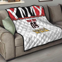Custom England Football Quilt Gold Lions And Minimalist Floral