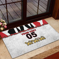 Custom England Football Rubber Doormat Gold Lions And Minimalist Floral