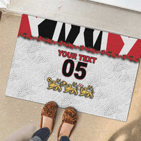 Custom England Football Rubber Doormat Gold Lions And Minimalist Floral