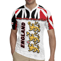 Custom England Football Rugby Jersey Gold Lions And Minimalist Floral