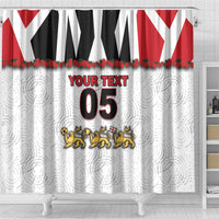 Custom England Football Shower Curtain Gold Lions And Minimalist Floral