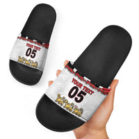 Custom England Football Slide Sandals Gold Lions And Minimalist Floral