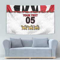 Custom England Football Tapestry Gold Lions And Minimalist Floral
