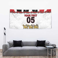 Custom England Football Tapestry Gold Lions And Minimalist Floral