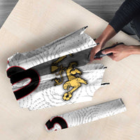 Custom England Football Umbrella Gold Lions And Minimalist Floral