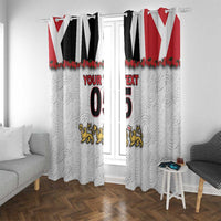Custom England Football Window Curtain Gold Lions And Minimalist Floral