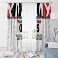 Custom England Football Window Curtain Gold Lions And Minimalist Floral