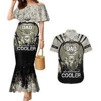 Deer Hunting Fathers Day Couples Matching Mermaid Dress and Hawaiian Shirt Best Dad Ever