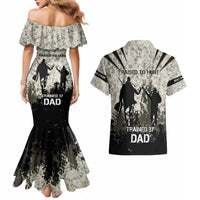 Deer Hunting Fathers Day Couples Matching Mermaid Dress and Hawaiian Shirt Best Dad Ever