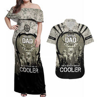Deer Hunting Fathers Day Couples Matching Off Shoulder Maxi Dress and Hawaiian Shirt Best Dad Ever