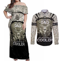 Deer Hunting Fathers Day Couples Matching Off Shoulder Maxi Dress and Long Sleeve Button Shirt Best Dad Ever