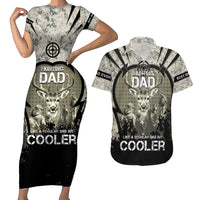 Deer Hunting Fathers Day Couples Matching Short Sleeve Bodycon Dress and Hawaiian Shirt Best Dad Ever