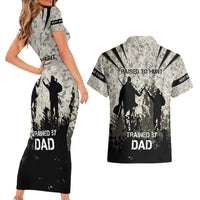 Deer Hunting Fathers Day Couples Matching Short Sleeve Bodycon Dress and Hawaiian Shirt Best Dad Ever