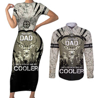 Deer Hunting Fathers Day Couples Matching Short Sleeve Bodycon Dress and Long Sleeve Button Shirt Best Dad Ever