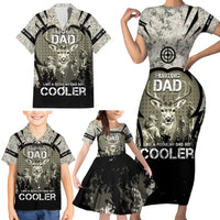 Deer Hunting Fathers Day Family Matching Short Sleeve Bodycon Dress and Hawaiian Shirt Best Dad Ever
