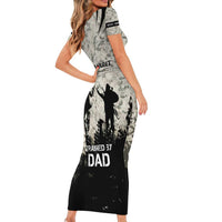 Deer Hunting Fathers Day Family Matching Short Sleeve Bodycon Dress and Hawaiian Shirt Best Dad Ever