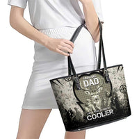 Deer Hunting Fathers Day Leather Tote Bag Best Dad Ever
