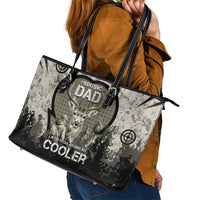 Deer Hunting Fathers Day Leather Tote Bag Best Dad Ever