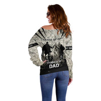 Deer Hunting Fathers Day Off Shoulder Sweater Best Dad Ever