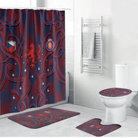 Czech Republic Football Bathroom Set Art Nouveau Patterns With National Lion