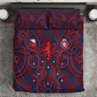 Czech Republic Football Bedding Set Art Nouveau Patterns With National Lion