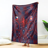 Czech Republic Football Blanket Art Nouveau Patterns With National Lion