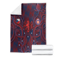 Czech Republic Football Blanket Art Nouveau Patterns With National Lion