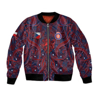 Custom Czech Republic Football Bomber Jacket Art Nouveau Patterns With National Lion