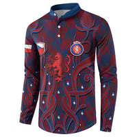 Custom Czech Republic Football Button Sweatshirt Art Nouveau Patterns With National Lion