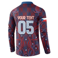 Custom Czech Republic Football Button Sweatshirt Art Nouveau Patterns With National Lion