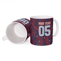 Custom Czech Republic Football Ceramic Mug Art Nouveau Patterns With National Lion