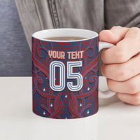 Custom Czech Republic Football Ceramic Mug Art Nouveau Patterns With National Lion