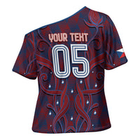 Custom Czech Republic Football Cross Shoulder Shirt Art Nouveau Patterns With National Lion