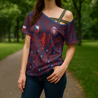 Custom Czech Republic Football Cross Shoulder Shirt Art Nouveau Patterns With National Lion