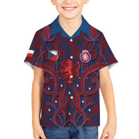 Custom Czech Republic Football Hawaiian Shirt Art Nouveau Patterns With National Lion
