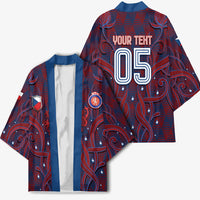 Custom Czech Republic Football Kimono Art Nouveau Patterns With National Lion