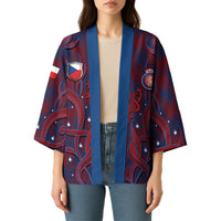 Custom Czech Republic Football Kimono Art Nouveau Patterns With National Lion