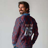 Custom Czech Republic Football Long Sleeve Polo Shirt Art Nouveau Patterns With National Lion
