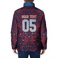 Custom Czech Republic Football Padded Jacket Art Nouveau Patterns With National Lion