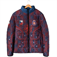 Custom Czech Republic Football Padded Jacket Art Nouveau Patterns With National Lion